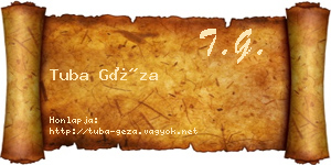 Tuba Géza névjegykártya
