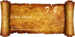 Tuba Géza névjegykártya