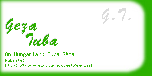 geza tuba business card