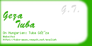 geza tuba business card